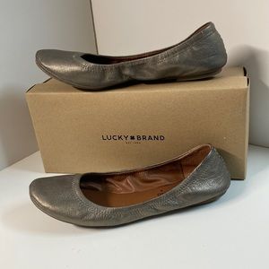 LUCKY BRAND BALLET FLATS PEWTER 9.5